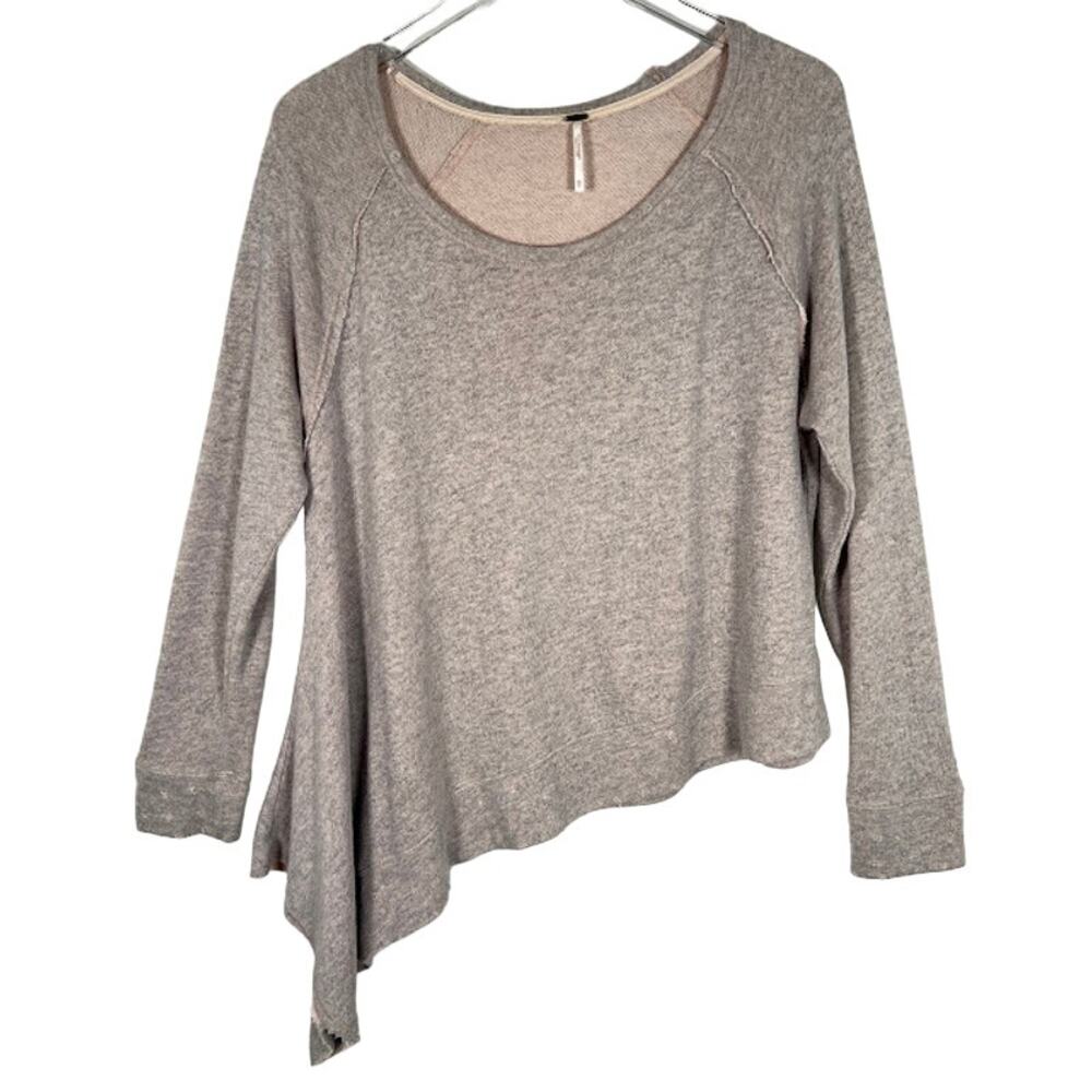 Free People Women's Asymmetric Hem Knitted Top XS Long Sleeve Active